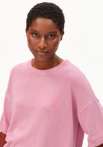 Afbeelding in Gallery-weergave laden, S SL LINEN BLEND SWEATER WASHED BERRY
