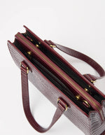 Afbeelding in Gallery-weergave laden, BLAIR DARK CHERRY CROCO LEATHER
