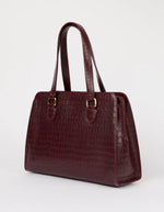 Afbeelding in Gallery-weergave laden, BLAIR DARK CHERRY CROCO LEATHER
