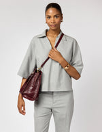 Afbeelding in Gallery-weergave laden, BLAIR DARK CHERRY CROCO LEATHER
