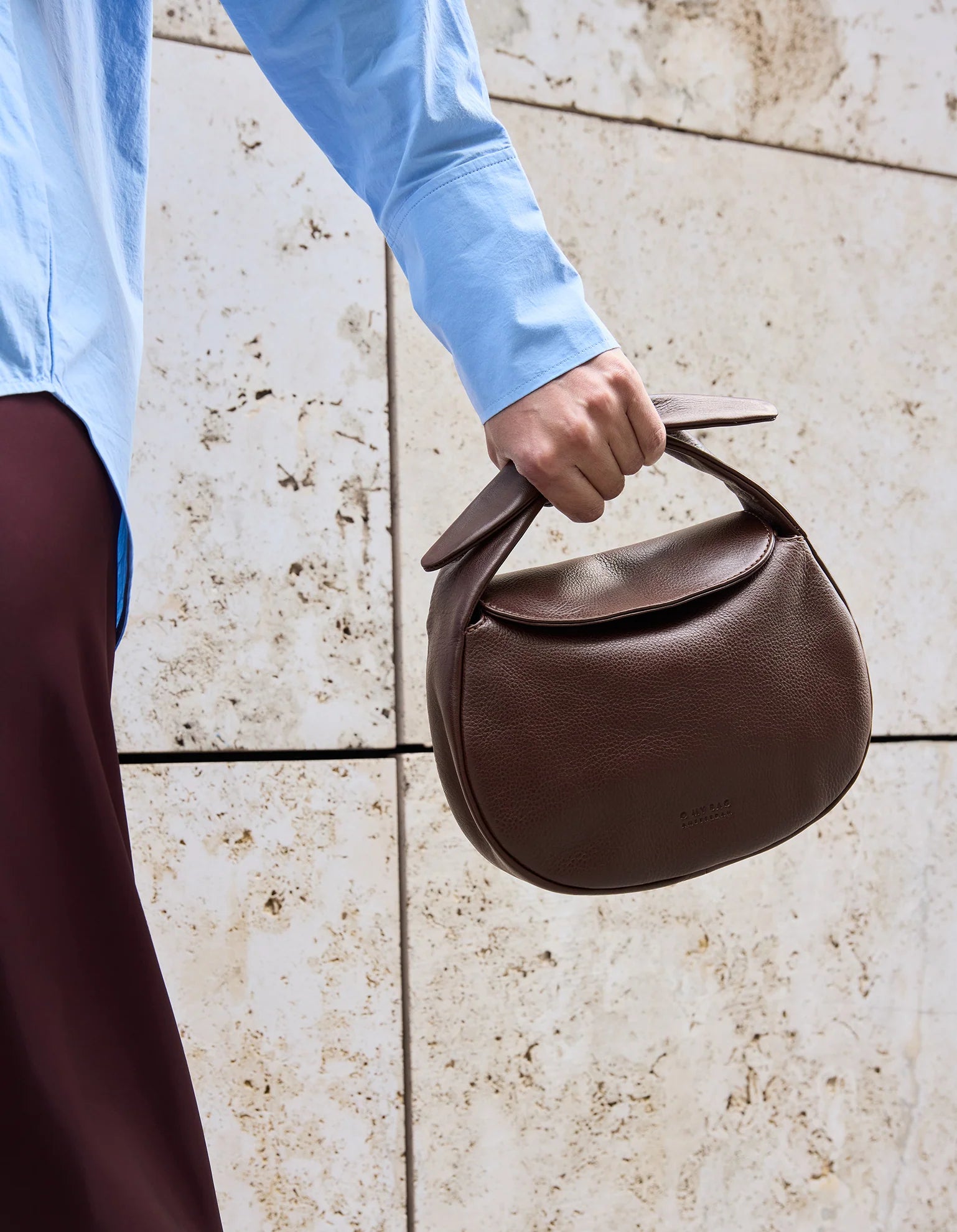 COCO CROISSANT CHOCOLATE SOFT GRAIN LEATHER