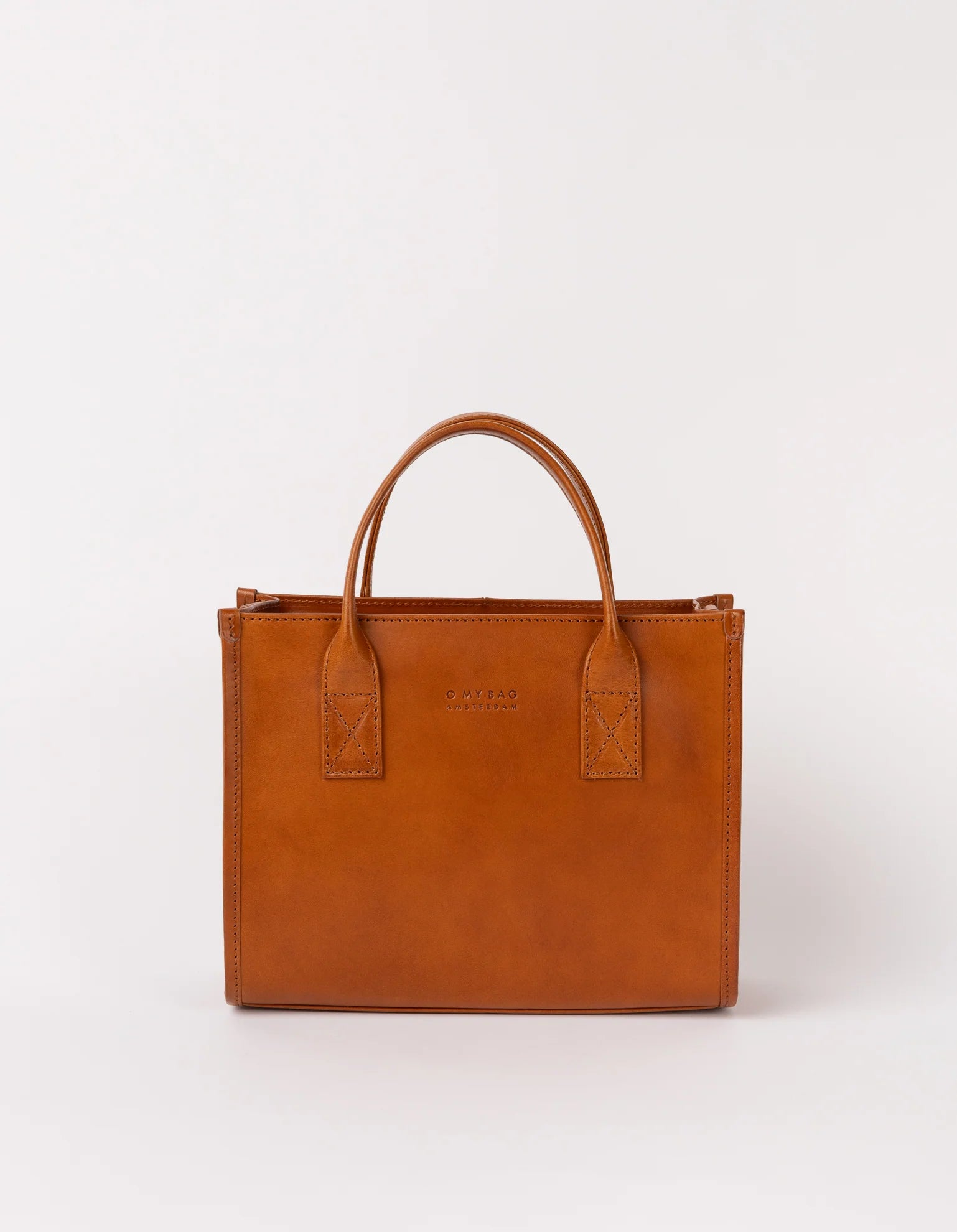 JACKIE MIDI BLACK CLASSIC LEATHER EN COGNAC