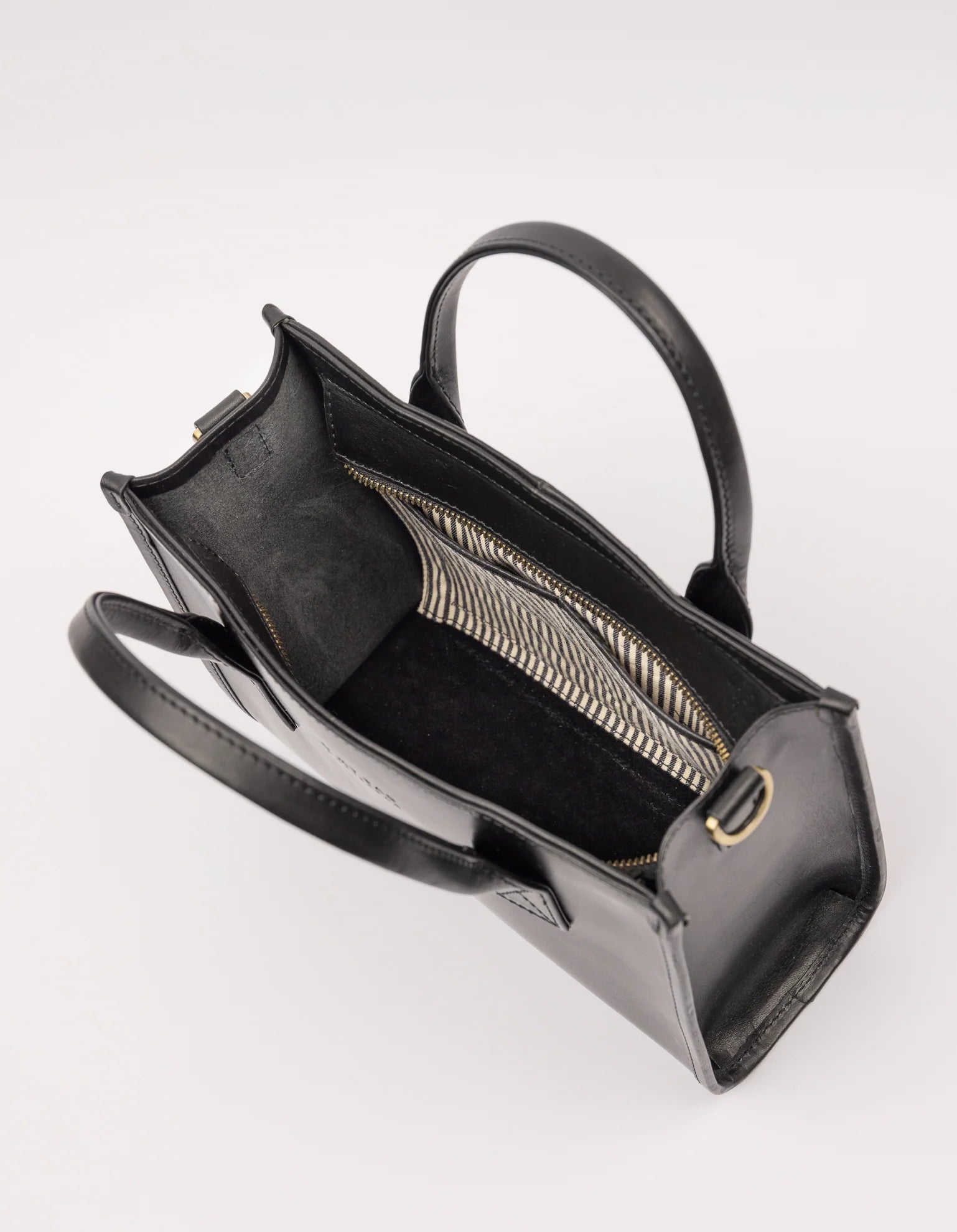 JACKIE MIDI BLACK CLASSIC LEATHER EN COGNAC