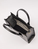 Afbeelding in Gallery-weergave laden, JACKIE MIDI BLACK CLASSIC LEATHER EN COGNAC
