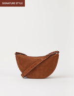 Afbeelding in Gallery-weergave laden, LEO CROSSBODY STRAP COGNAC SUEDE WITH CLASSIC LEATHER
