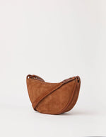 Afbeelding in Gallery-weergave laden, LEO CROSSBODY STRAP COGNAC SUEDE WITH CLASSIC LEATHER
