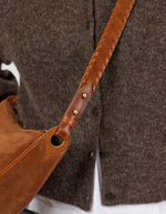 Afbeelding in Gallery-weergave laden, LEO CROSSBODY STRAP COGNAC SUEDE WITH CLASSIC LEATHER
