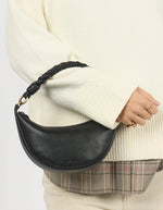 Afbeelding in Gallery-weergave laden, LEO TWISTED HANDLE MINI BLACK SOFT GRAIN LEATHER
