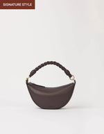 Afbeelding in Gallery-weergave laden, LEO TWISTED HANDLE MINI CHOCOLATE SOFT GRAIN LEATHER
