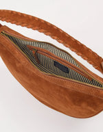 Afbeelding in Gallery-weergave laden, LEO SHOULDER STRAP COGNAC SUEDE WITH CLASSIC
