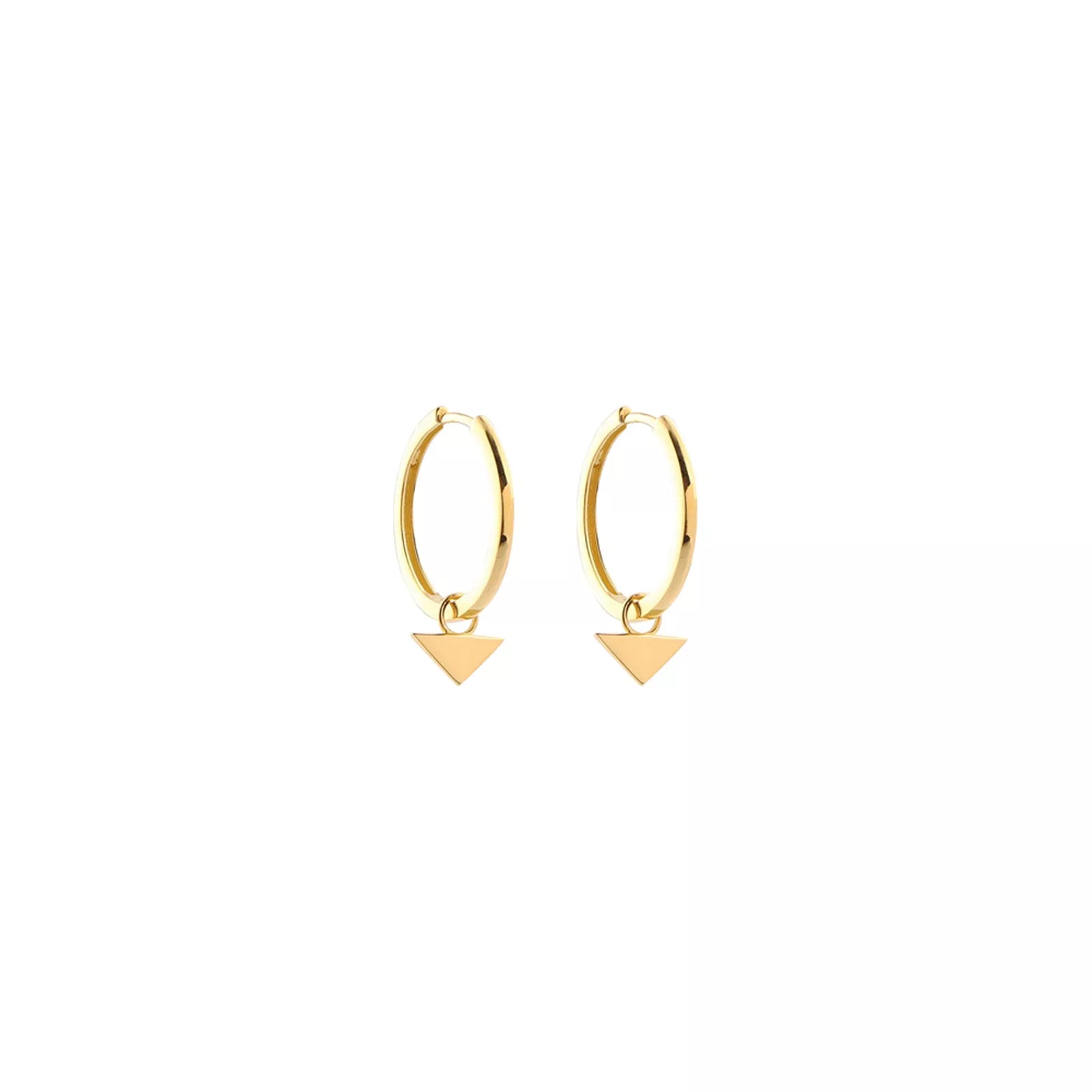 LARGE HOOPS WITH TRIANGLE PENDANT