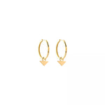 Afbeelding in Gallery-weergave laden, LARGE HOOPS WITH TRIANGLE PENDANT
