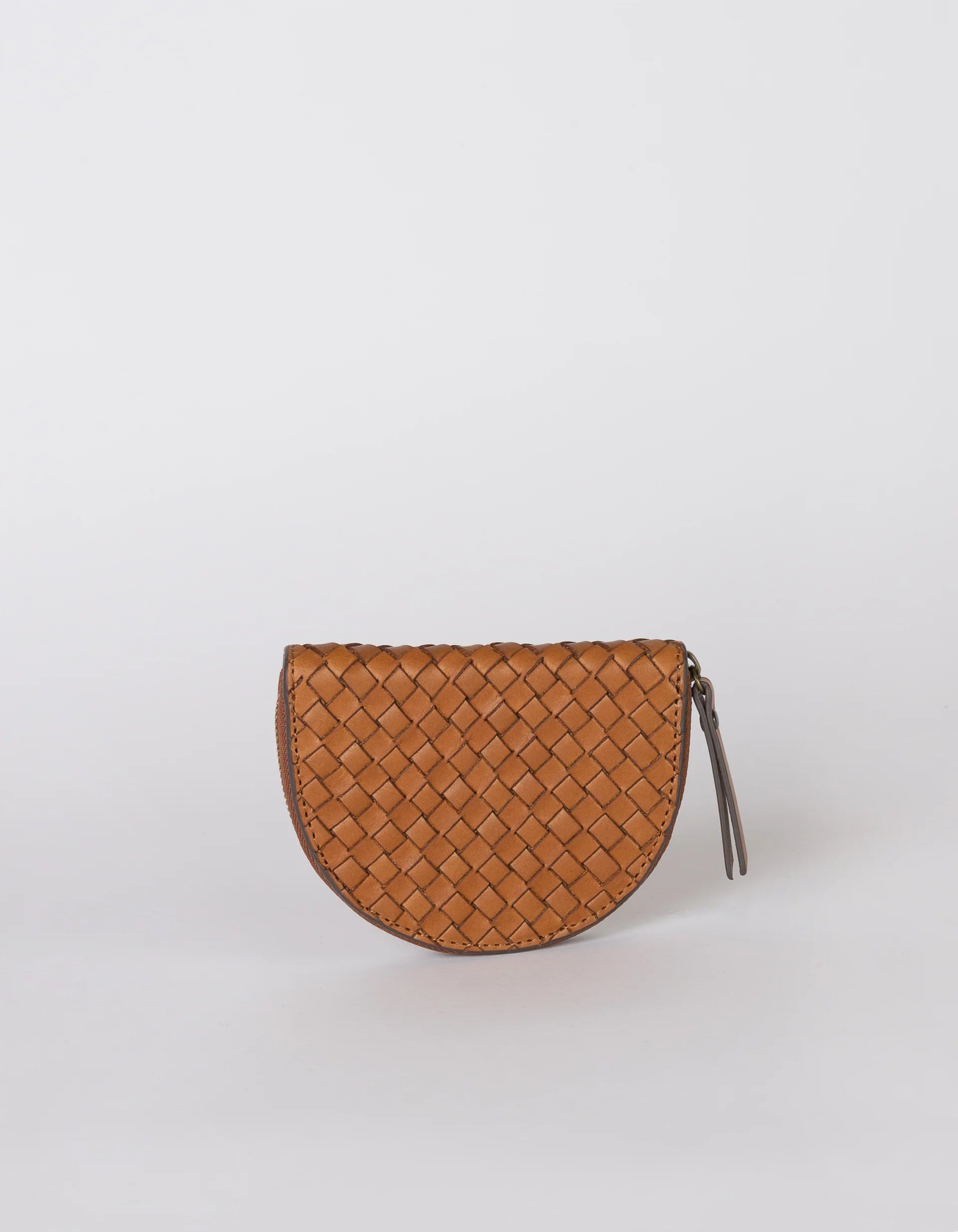 LAURA COIN PURSE COGNAC WOVEN