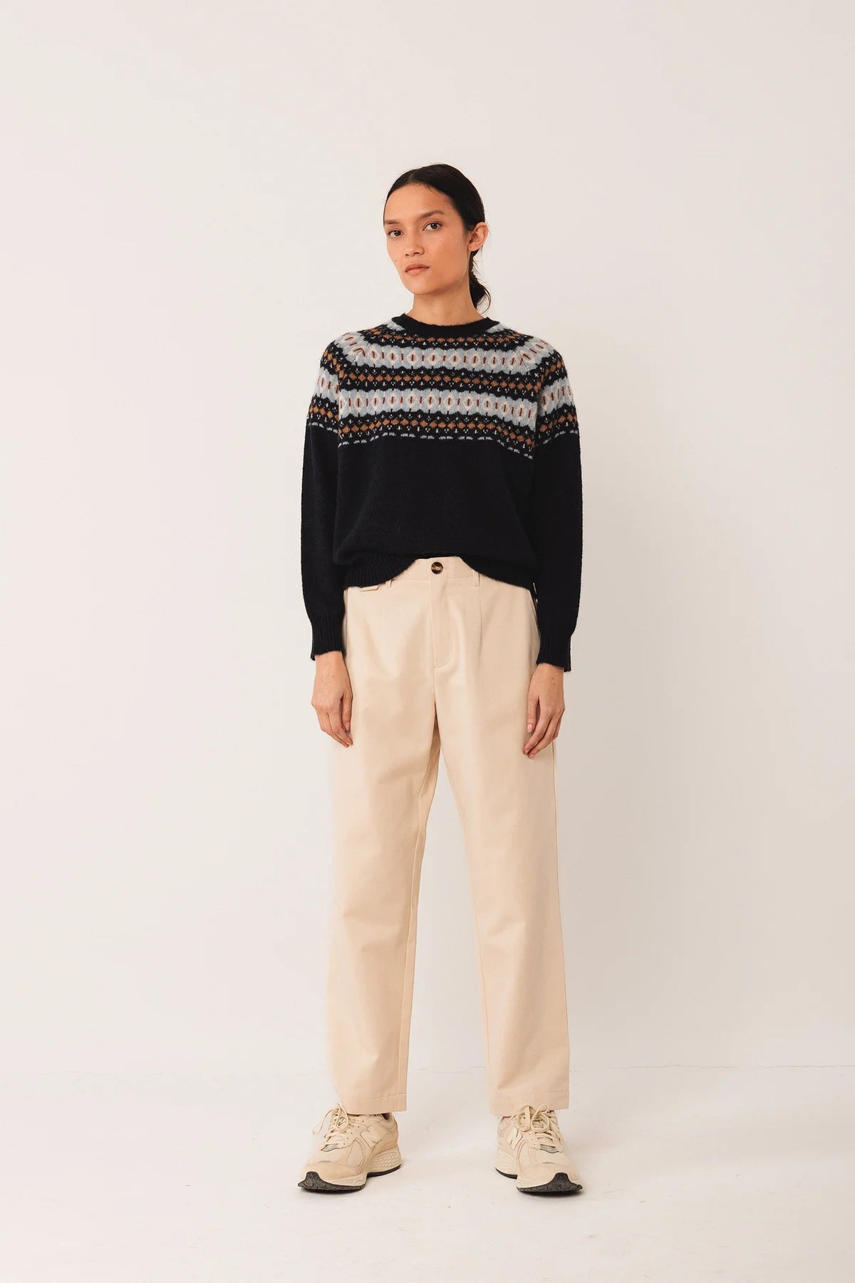JAQUARD BORDER SWEATER