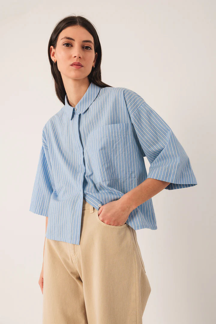 BOXY GESTREEPT SHIRT