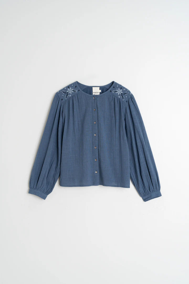 EMBROIDERED BOXY SHIRT